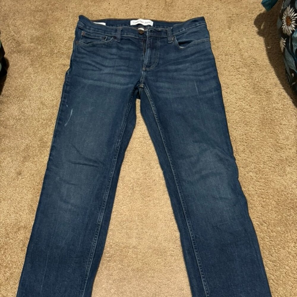 Calvin Klein Straight Jeans Mens 31x32 Blue Jeans Straight Fit